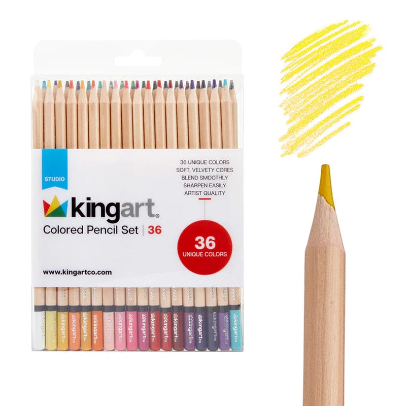 Studio Colored Pencils - Soft Core - 36 Colors KINGART Lil Tulips