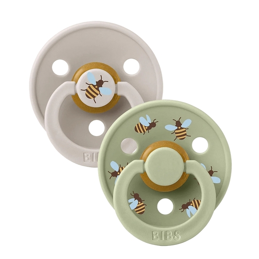 STUDIO Colour 2 PACK Bumblebee - Mushroom/Sage Bibs Pacifier Lil Tulips