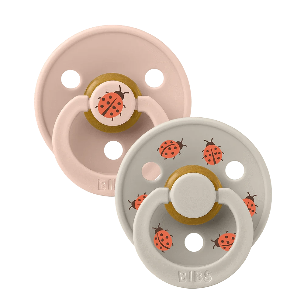 STUDIO Colour 2 PACK Ladybug - Blush/Sand Bibs Pacifier Lil Tulips
