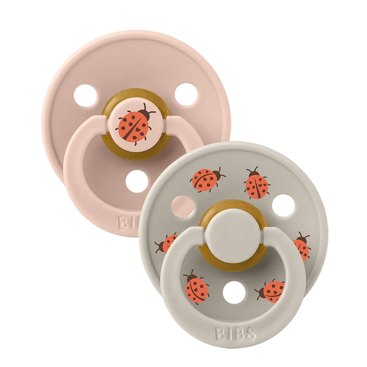 STUDIO Colour 2 PACK Ladybug - Blush/Sand Bibs Pacifier Lil Tulips