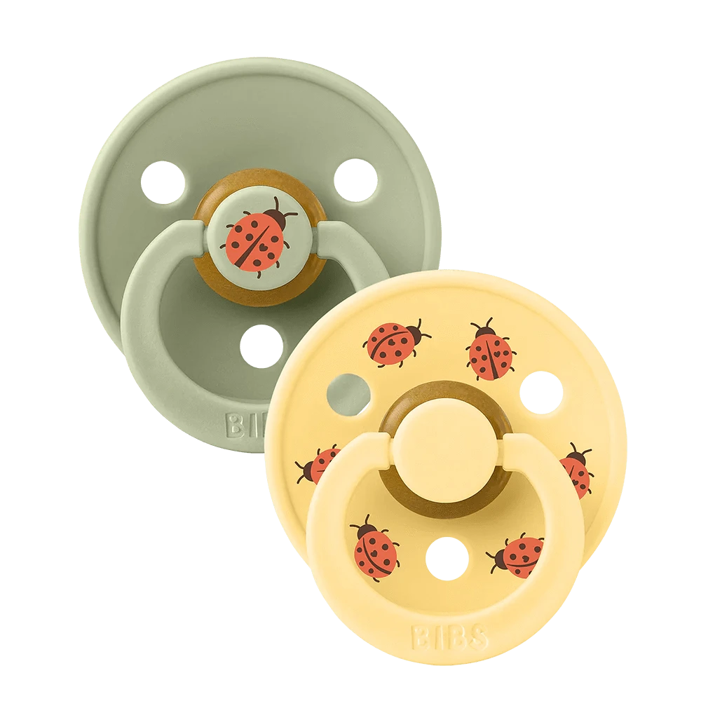 STUDIO Colour 2 PACK Ladybug - Sage/Pale Butter Bibs Pacifier Lil Tulips