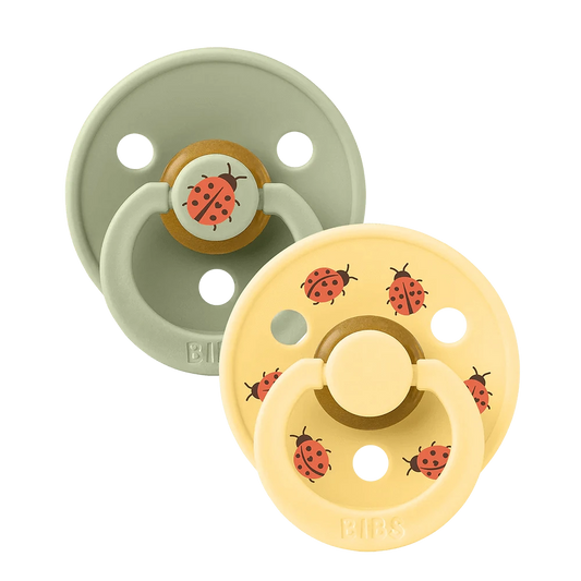 STUDIO Colour 2 PACK Ladybug - Sage/Pale Butter Bibs Pacifier Lil Tulips