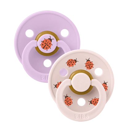 STUDIO Colour 2 PACK Ladybug - Violet Sky/Petal Bibs Pacifier Lil Tulips