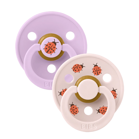 STUDIO Colour 2 PACK Ladybug - Violet Sky/Petal Bibs Pacifier Lil Tulips