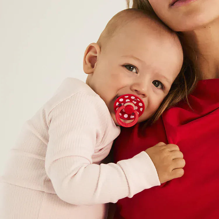 STUDIO Colour 2 Pack Polka - Blossom/Candy Apple Bibs Pacifier Lil Tulips