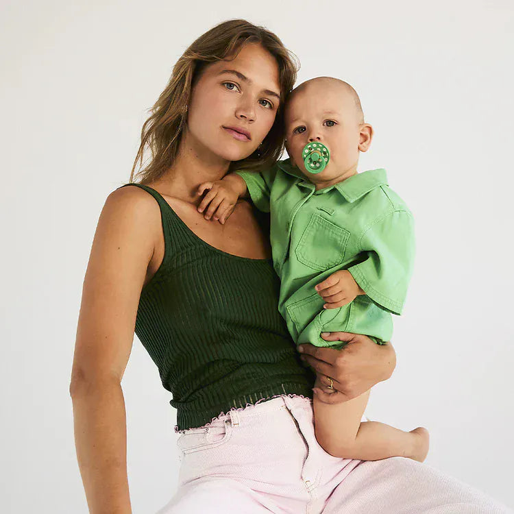 STUDIO Colour 2 Pack Polka - Petal/Cactus Bibs Pacifier Lil Tulips