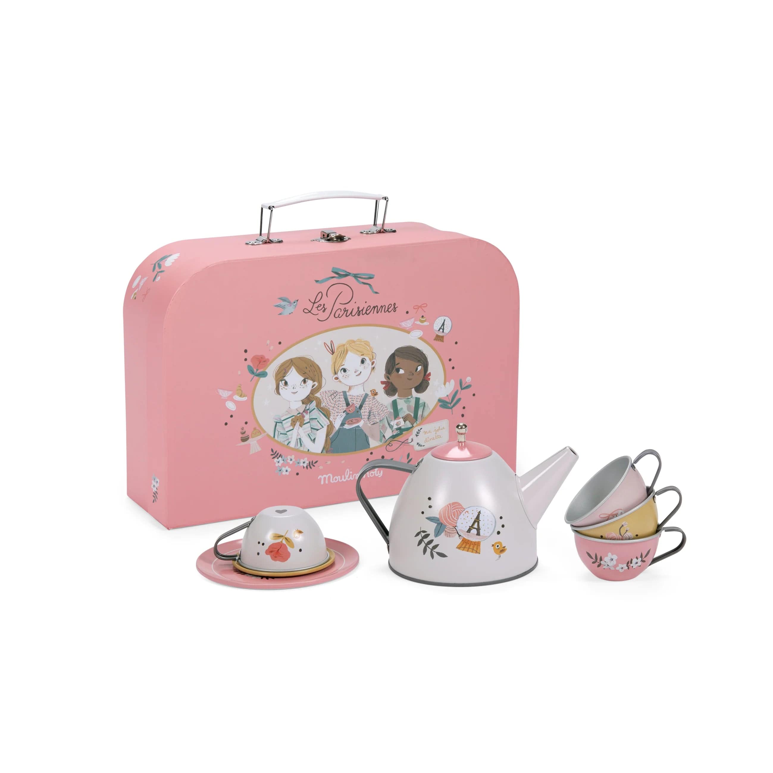 Suitcase - New Tea Party Metal Set The Parisiennes Moulin Roty Lil Tulips