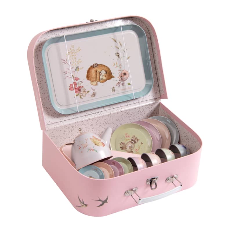 Suitcase - Tea Party Metal Set The Rosalies Moulin Roty Lil Tulips