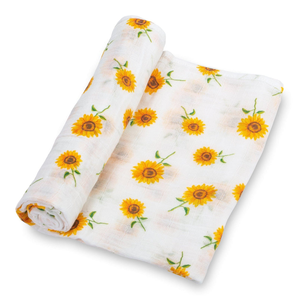 Sunflower Fields Swaddle Blanket LollyBanks Lil Tulips