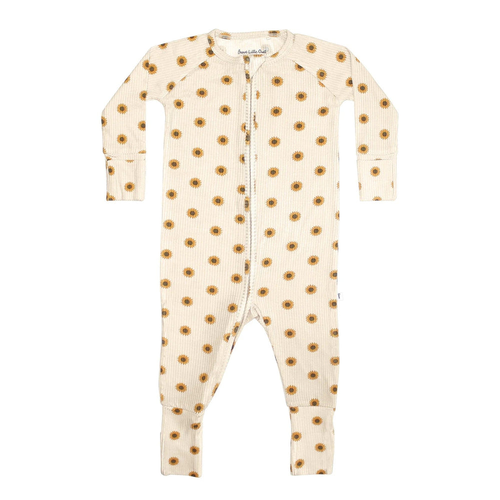 Sunflowers Ribbed Zip Romper Brave Little Ones Lil Tulips