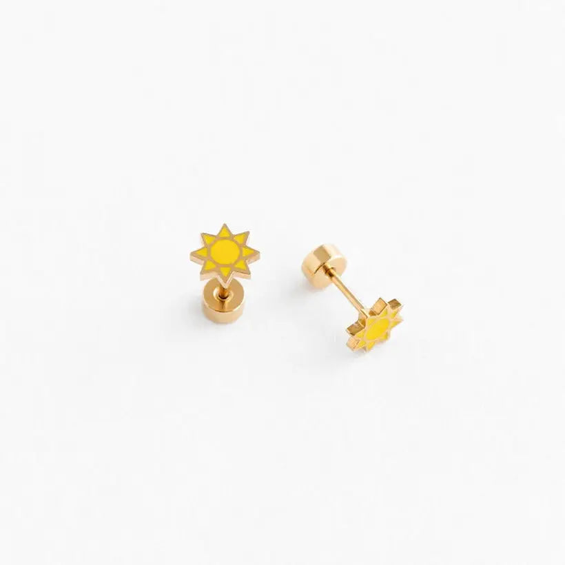 Sunshine Flat Back Earrings Pip Pop Post Lil Tulips