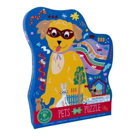 Super Dog 40pc Shaped Jigsaw Puzzle Floss and Rock Lil Tulips