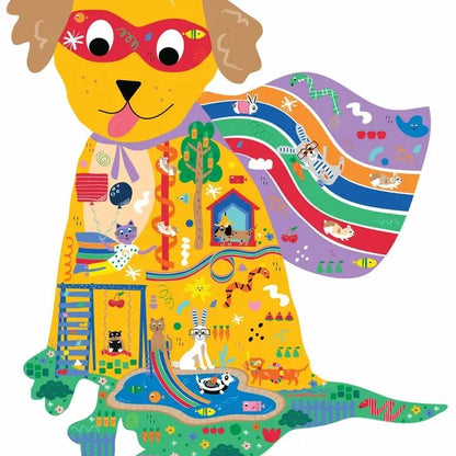 Super Dog 40pc Shaped Jigsaw Puzzle Floss and Rock Lil Tulips