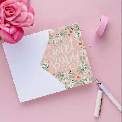 Sweet Baby Floral - New Baby Card Pedaller Designs Lil Tulips
