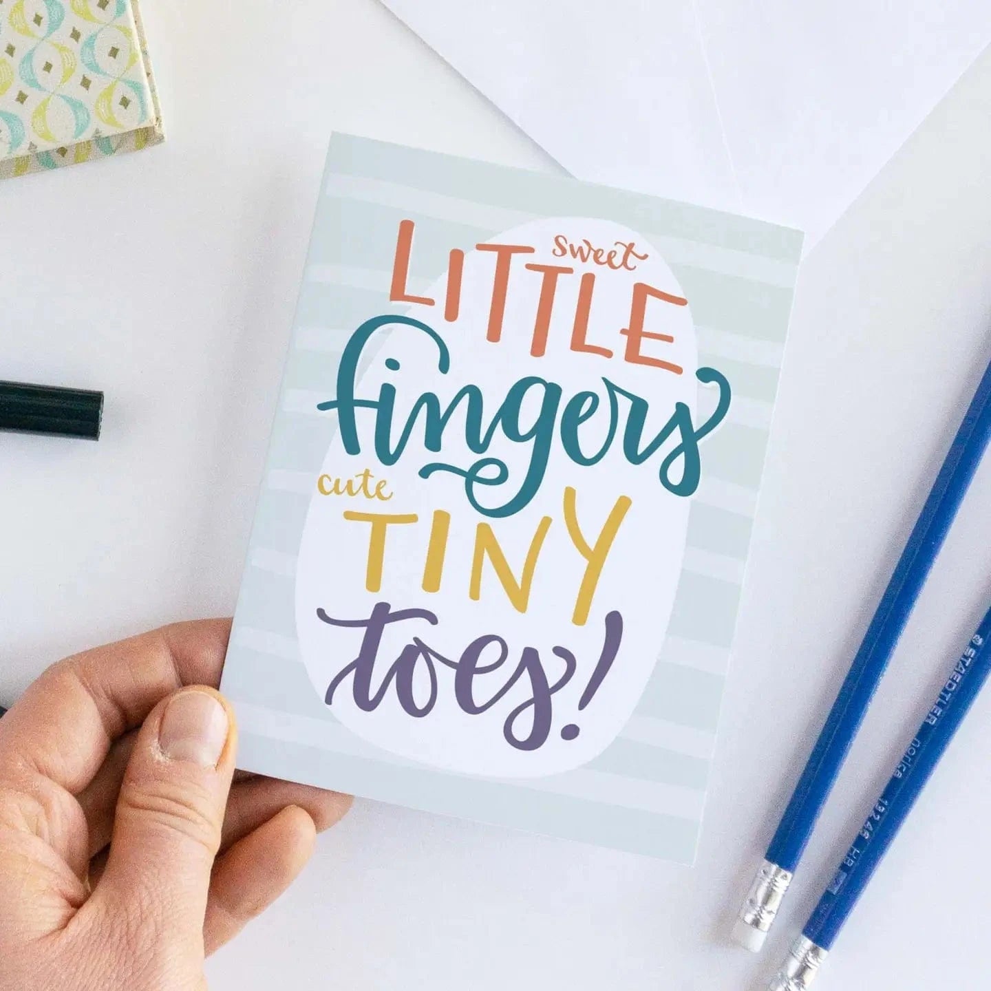 Sweet Little Fingers - Baby Shower Card Pedaller Designs Lil Tulips