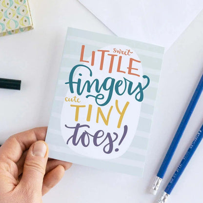 Sweet Little Fingers - Baby Shower Card Pedaller Designs Lil Tulips