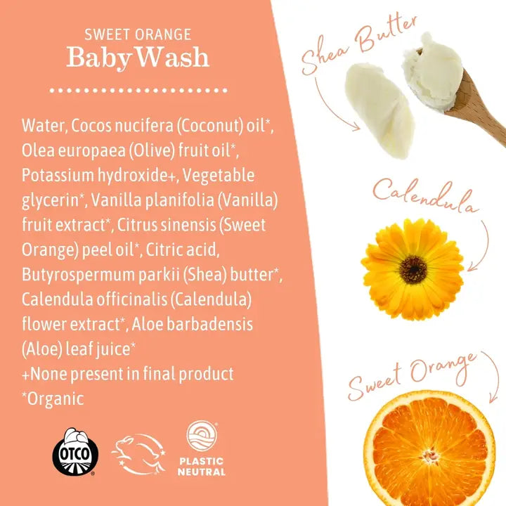 Sweet Orange Castile Baby Wash Earth Mama Organics Lil Tulips