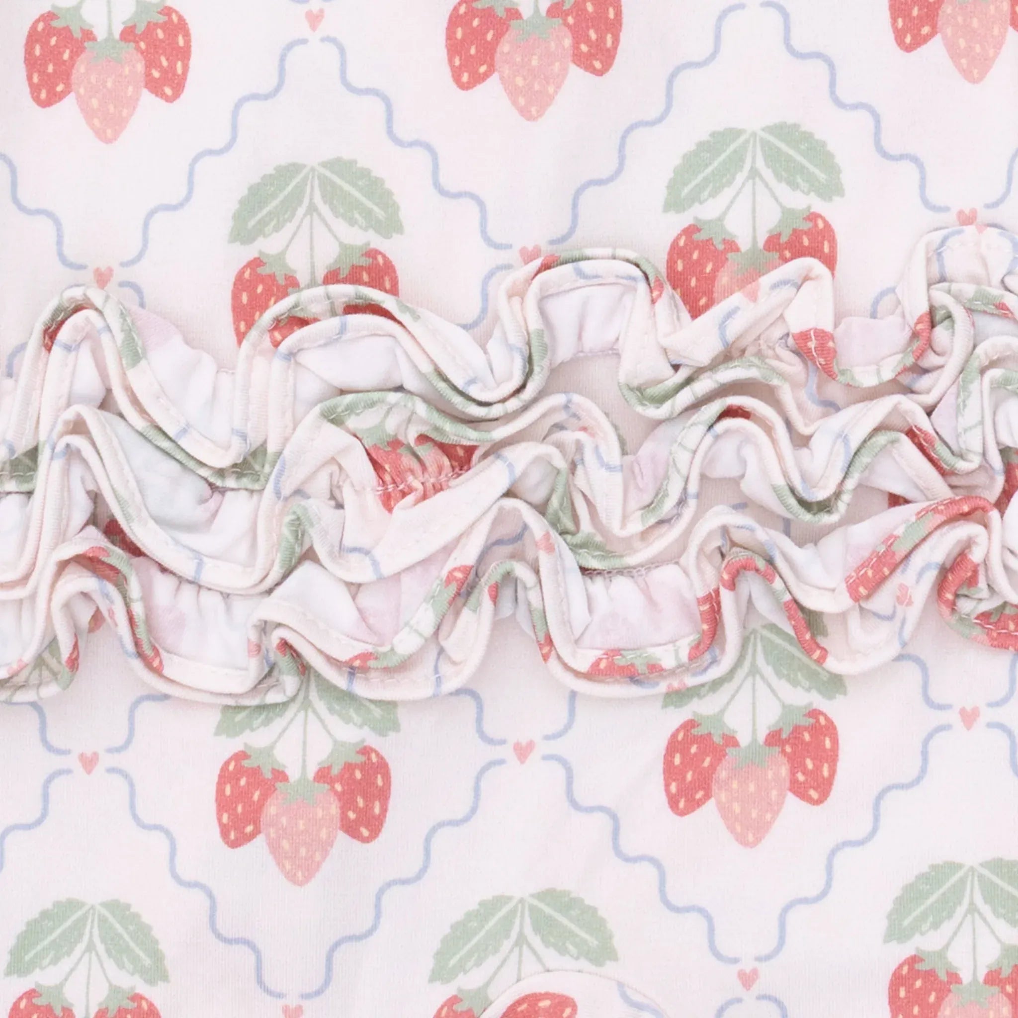 Sweet Strawberries - 2 Way Ruffle Back Zipper Footie Angel Dear Lil Tulips