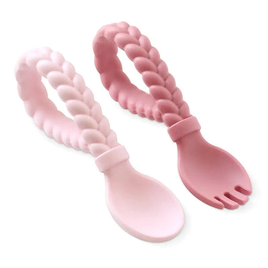 Sweetie Spoons™ Spoon + Fork Set - Pink Itzy Ritzy Lil Tulips