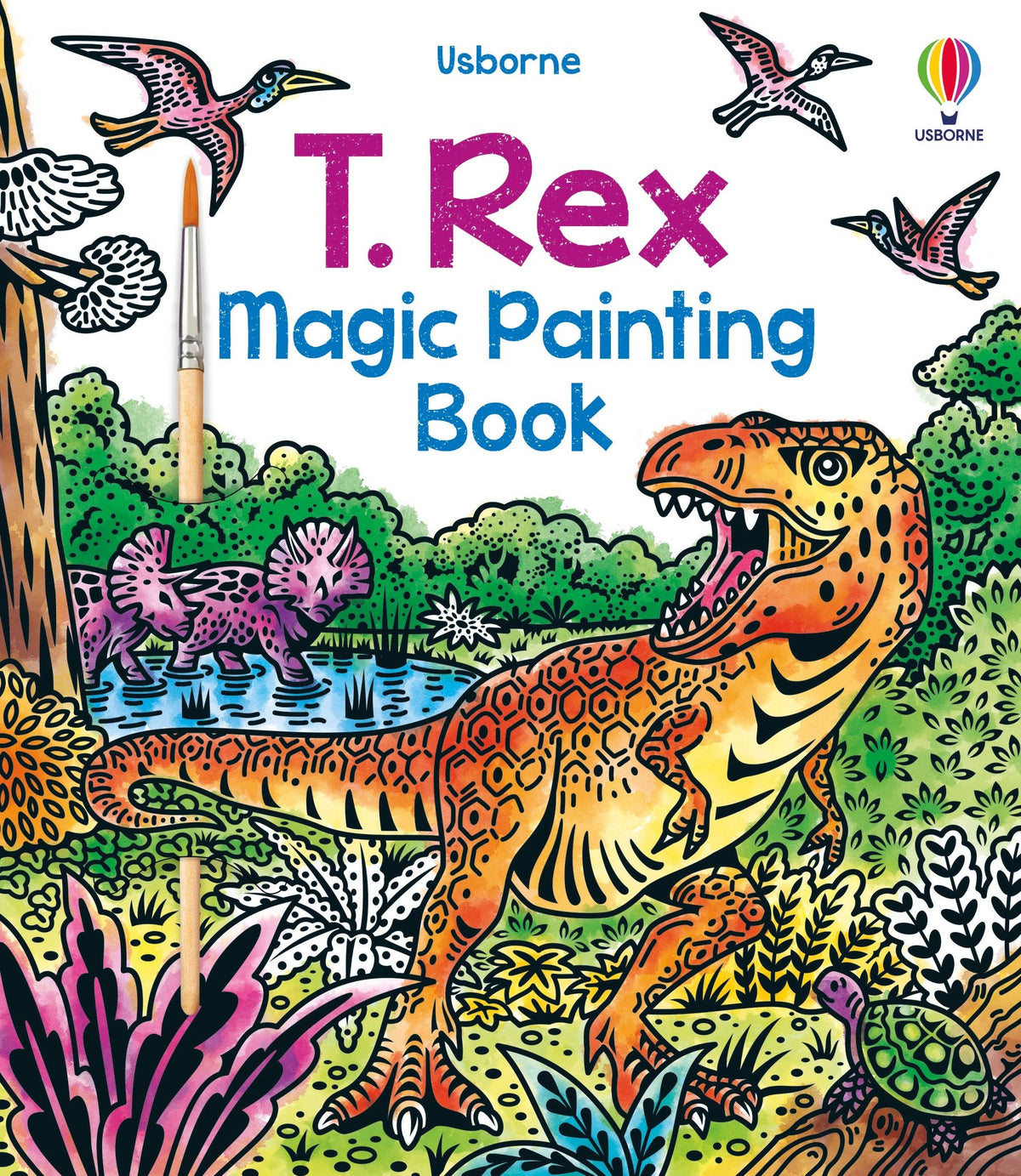 T. Rex Magic Painting Book — Usborne book cover