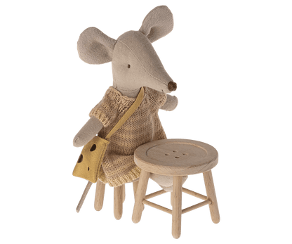 Table & Stool Set, Mouse Maileg Lil Tulips