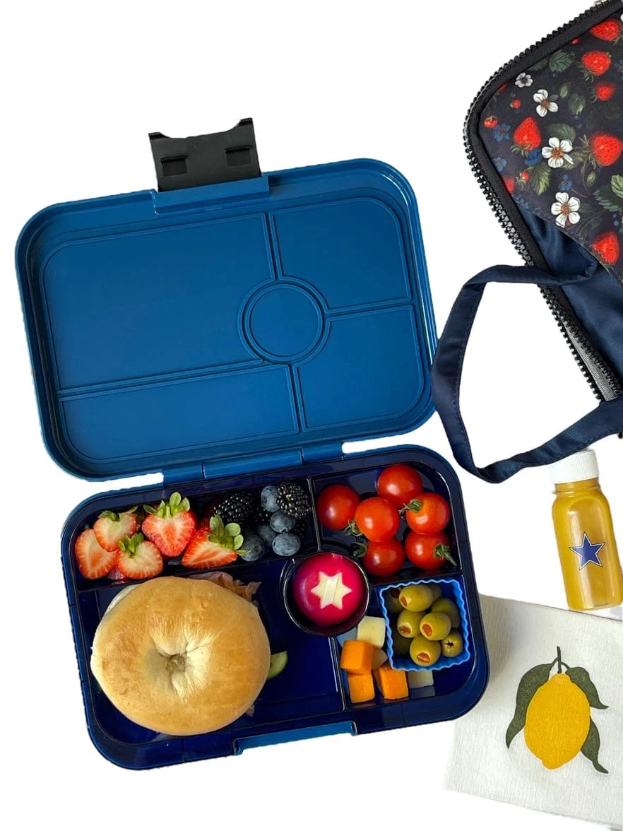 Tapas Leakproof Lunch Box with 5-Compartment Tray - Blue Yumbox Lil Tulips