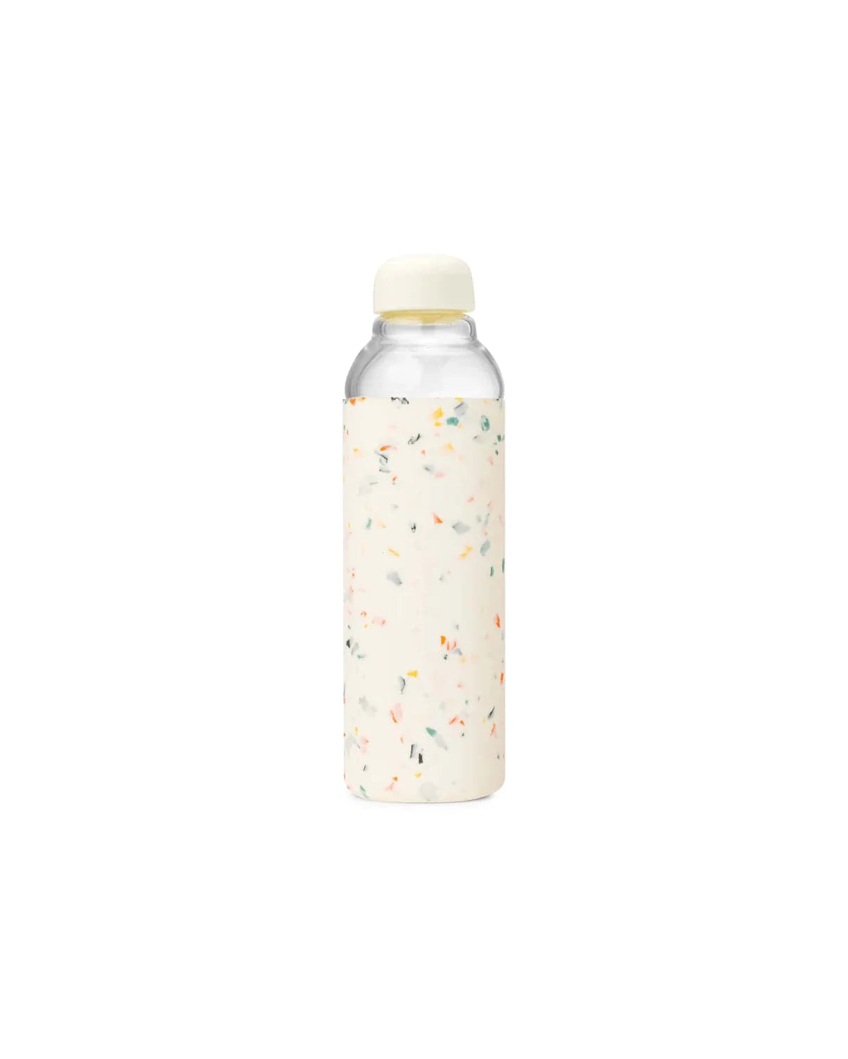 Terrazzo Cream Glass Water Bottle 20oz w&p Water Bottles Lil Tulips