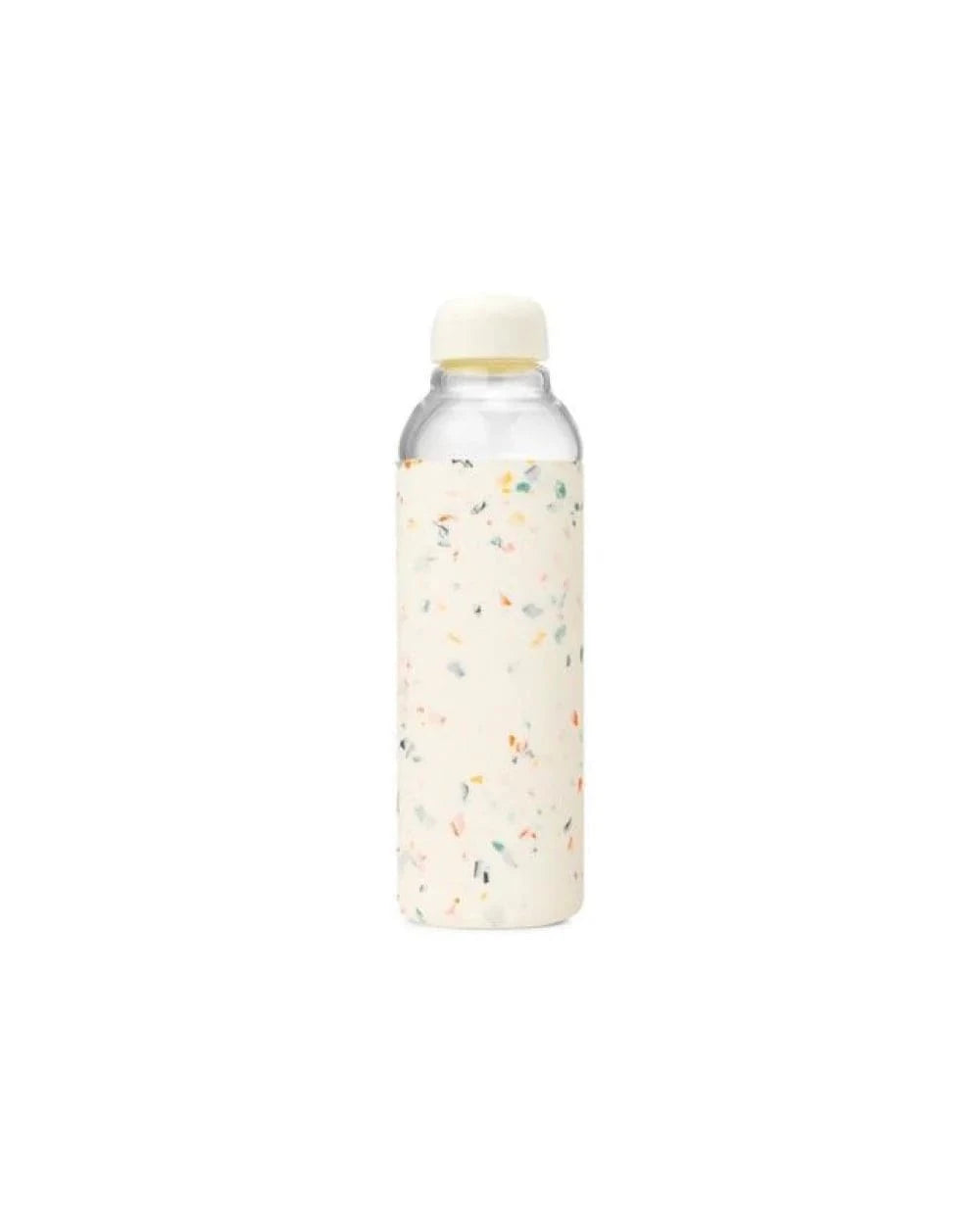 Terrazzo Cream Glass Water Bottle 20oz w&p Water Bottles Lil Tulips