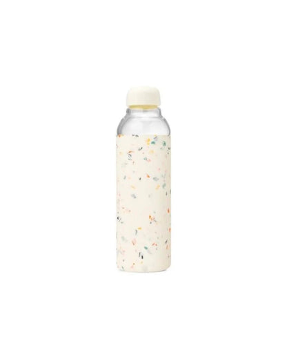 Terrazzo Cream Glass Water Bottle 20oz w&p Water Bottles Lil Tulips