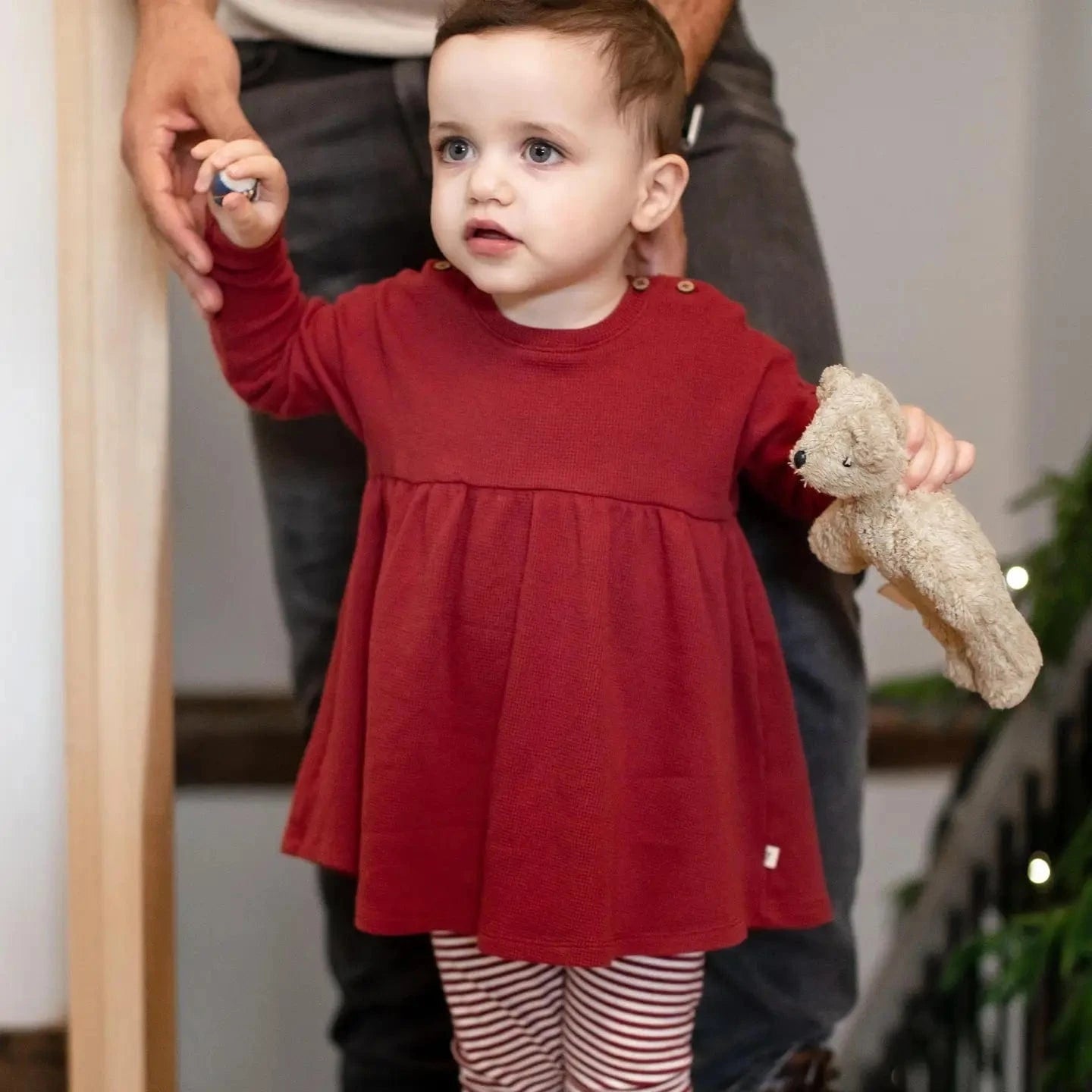 Thermal Organic Girl Tunic & Pants Set Burt's Bees Baby Lil Tulips
