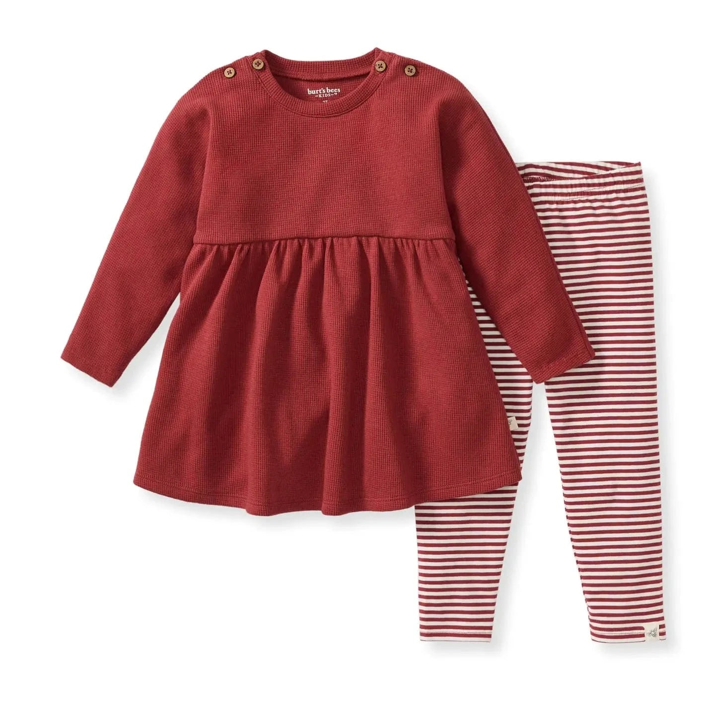 Thermal Organic Girl Tunic & Pants Set Burt's Bees Baby Lil Tulips