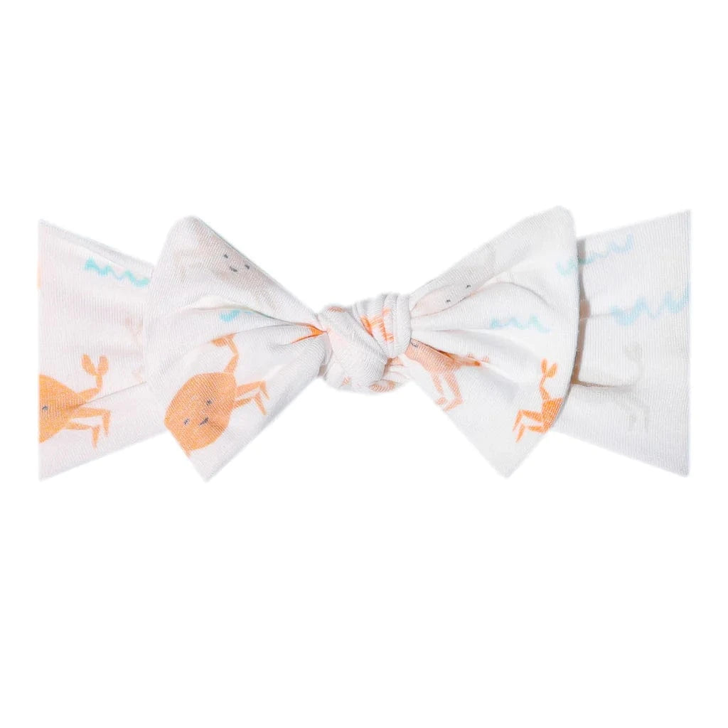 Tide Knit Headband Bow Copper Pearl Lil Tulips