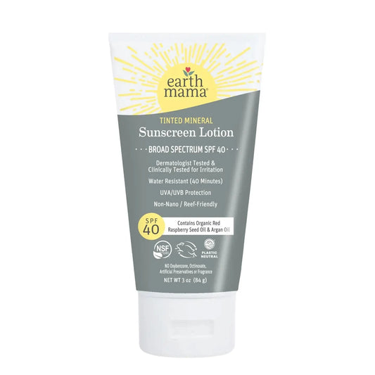 Tinted Mineral Sunscreen Lotion SPF 40 Earth Mama Organics Earth Mama Angel Baby Lil Tulips