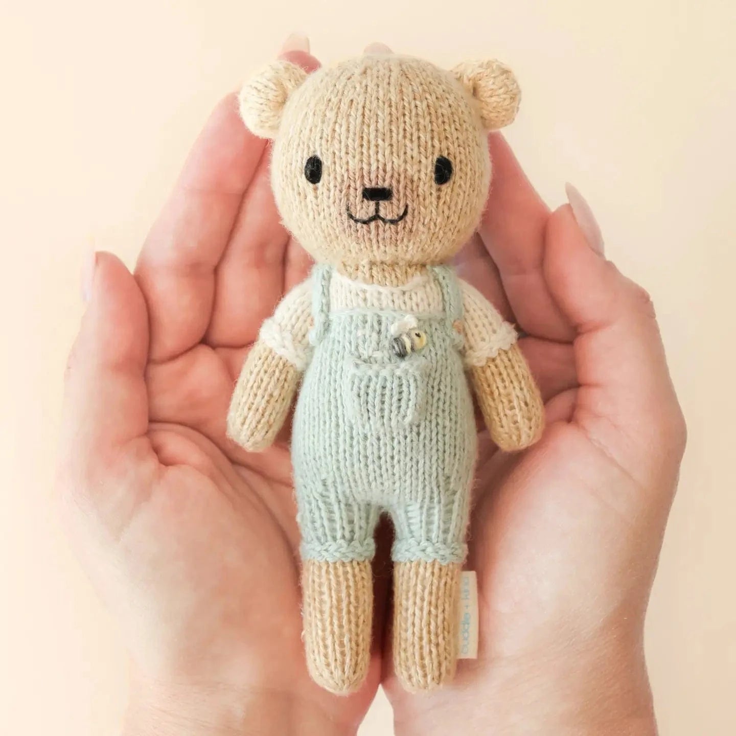 Tiny Charlie the Honey Bear with Floral House cuddle+kind Lil Tulips