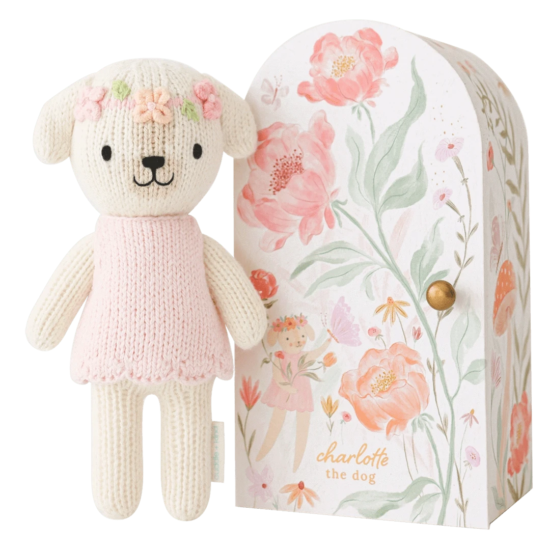 Tiny Charlotte the Dog with Floral House cuddle+kind Lil Tulips