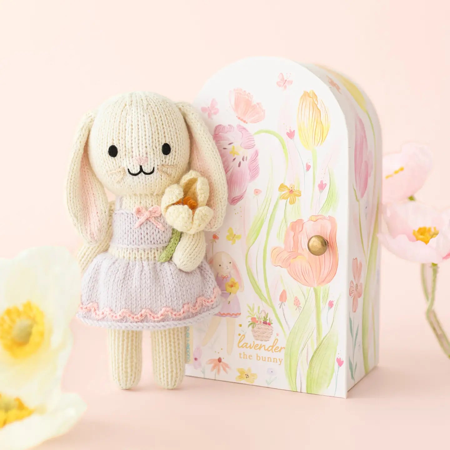 Tiny Lavender the Bunny with Floral House cuddle+kind Lil Tulips