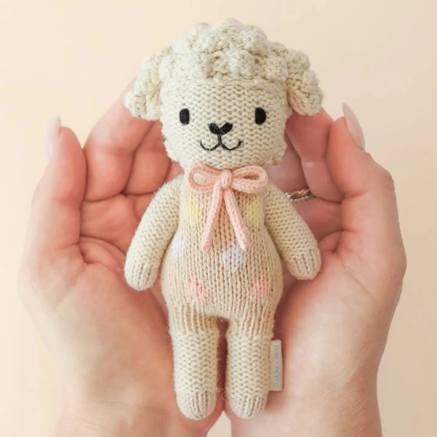 Tiny Lucy the Lamb (Pastel) with Floral House cuddle+kind Lil Tulips