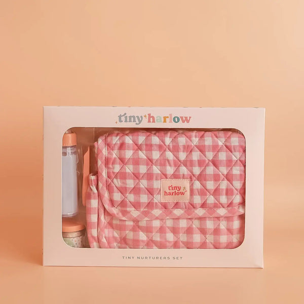 Tiny Nurturers Set - Pink Gingham Tiny Harlow Lil Tulips