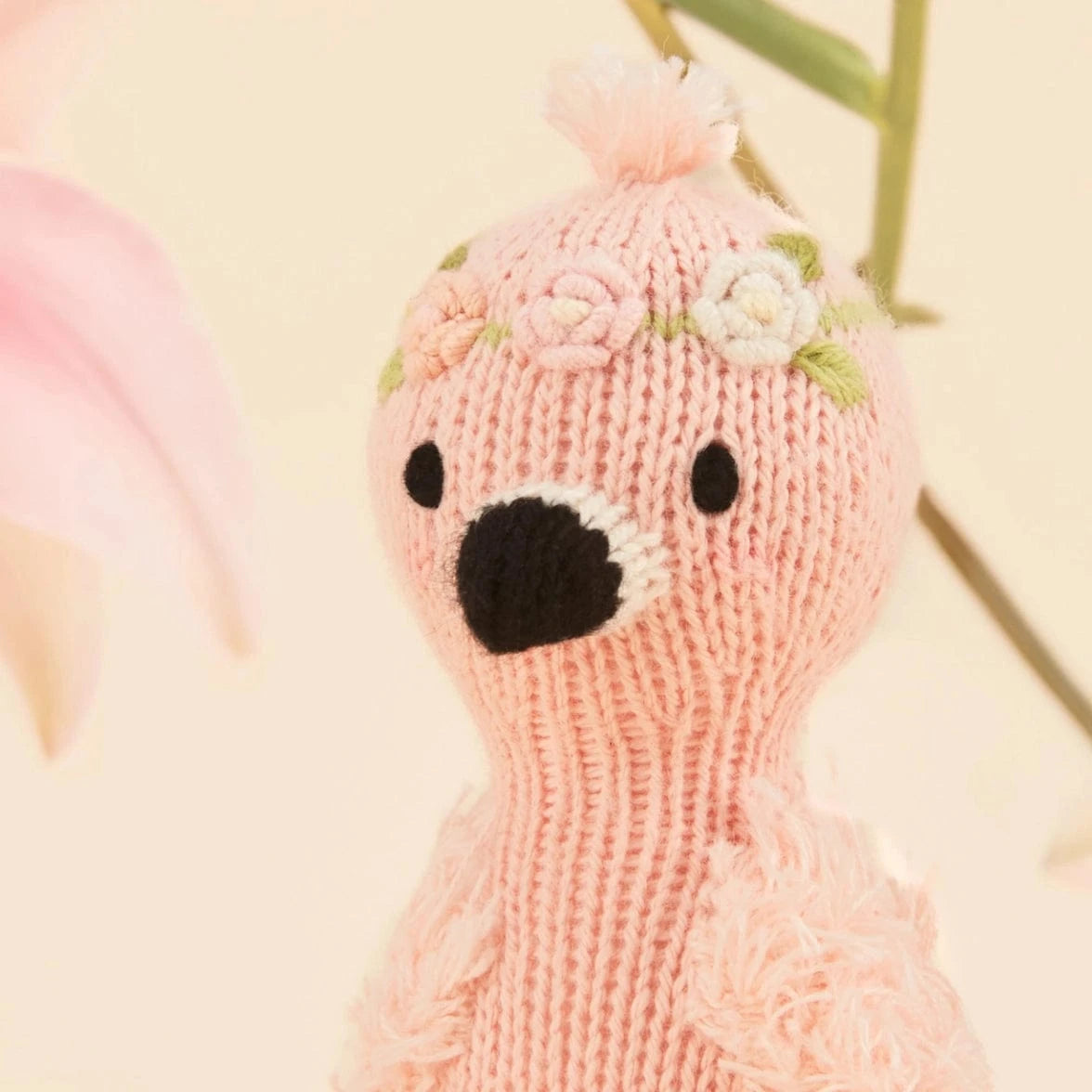 Tiny Penelope the Flamingo with Floral House cuddle+kind Lil Tulips