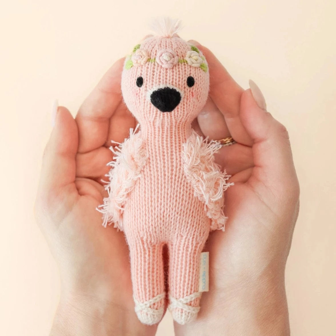 Tiny Penelope the Flamingo with Floral House cuddle+kind Lil Tulips