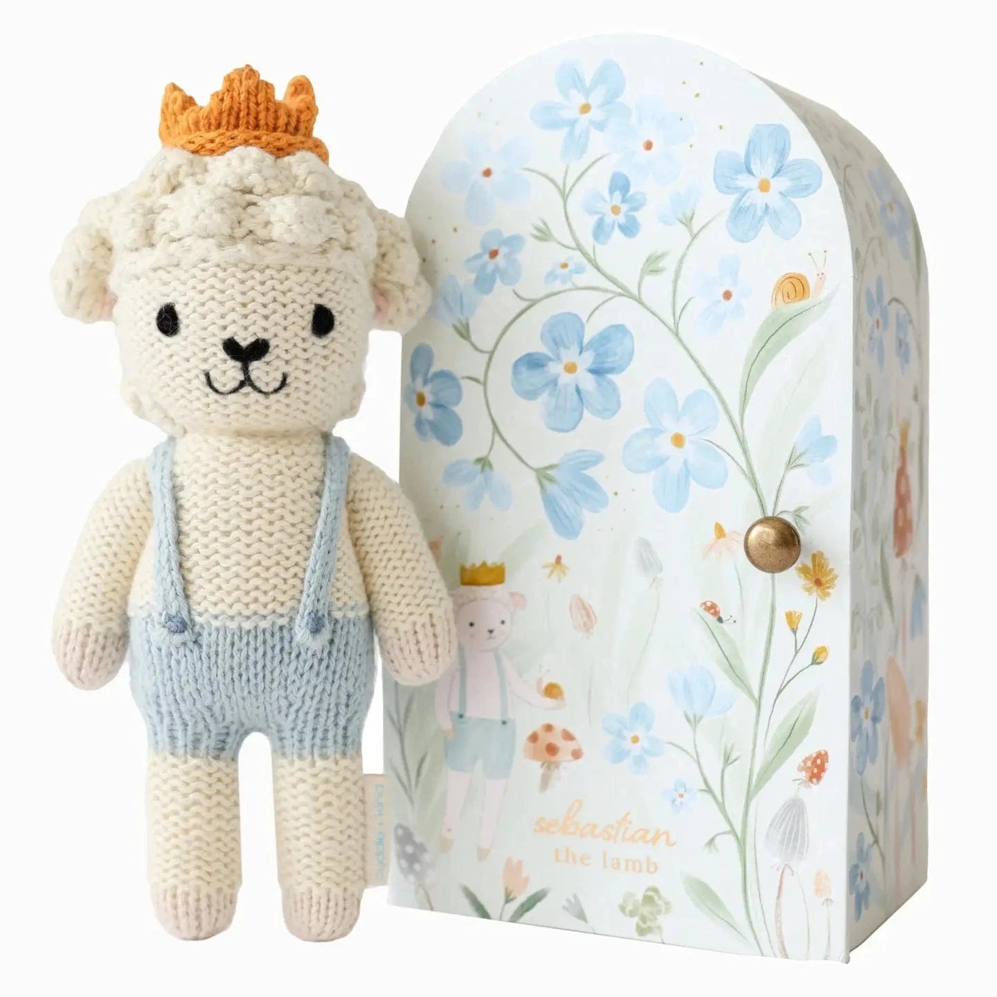 Tiny Sebastian the Lamb with Floral House cuddle+kind Lil Tulips