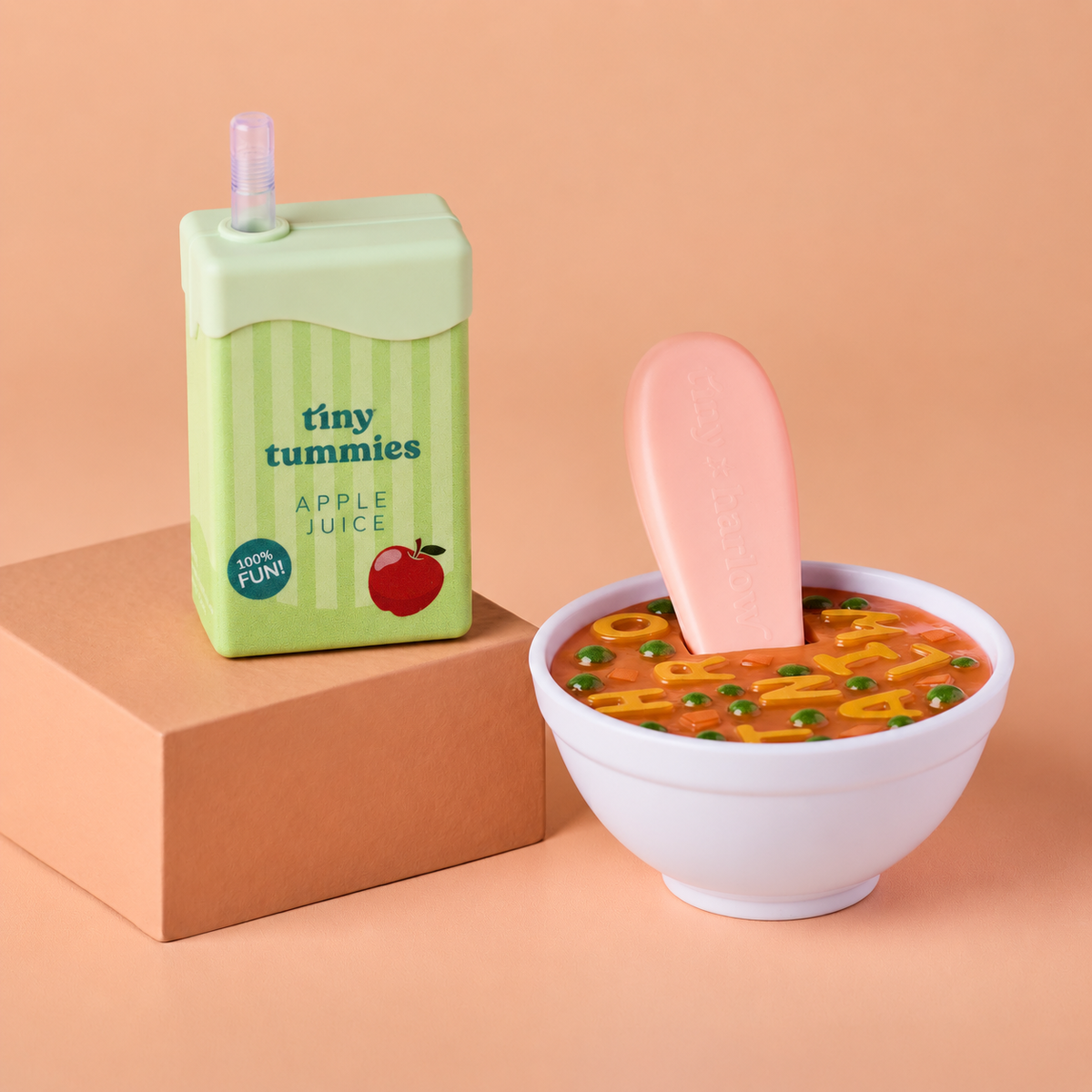 Tiny Tummies Alphabet Soup Bowl and Juice Box Set Tiny Harlow Lil Tulips