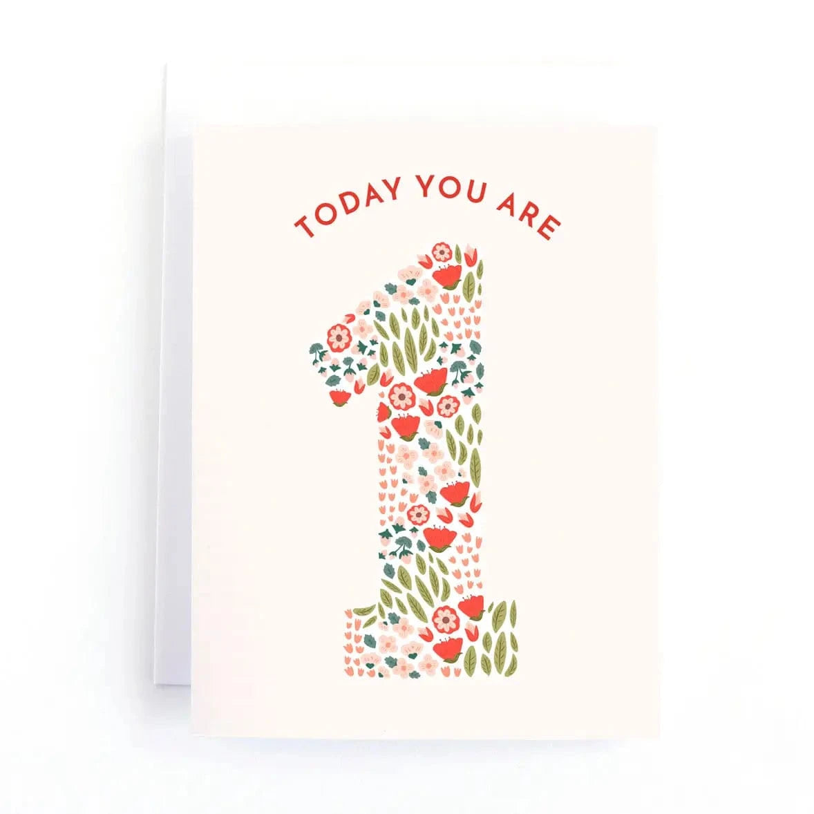 Today You Are 1 Floral First Birthday Card Pedaller Designs Lil Tulips