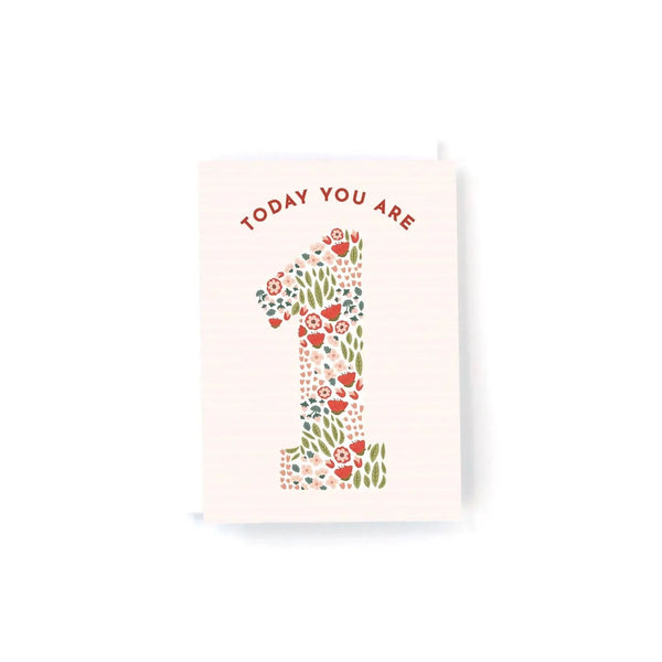 Today You Are - Floral MINI Birthday Card-Choose a Number 1-5 1 Pedaller Designs Lil Tulips