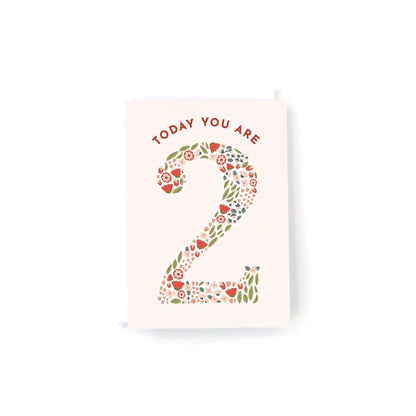 Today You Are - Floral MINI Birthday Card-Choose a Number 1-5 2 Pedaller Designs Lil Tulips