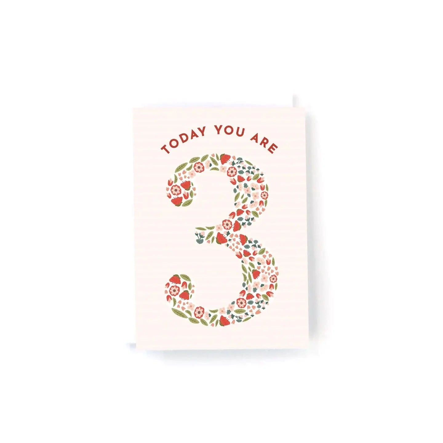 Today You Are - Floral MINI Birthday Card-Choose a Number 1-5 3 Pedaller Designs Lil Tulips