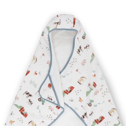 Toddler Hooded Towel - Farmyard Little Unicorn Lil Tulips