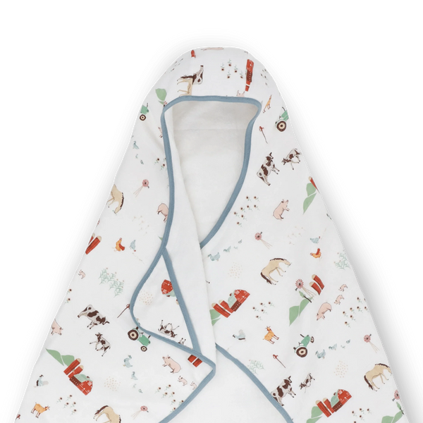 Toddler Hooded Towel - Farmyard Little Unicorn Lil Tulips