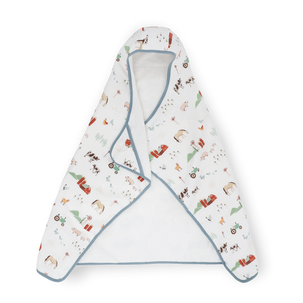 Toddler Hooded Towel - Farmyard Little Unicorn Lil Tulips