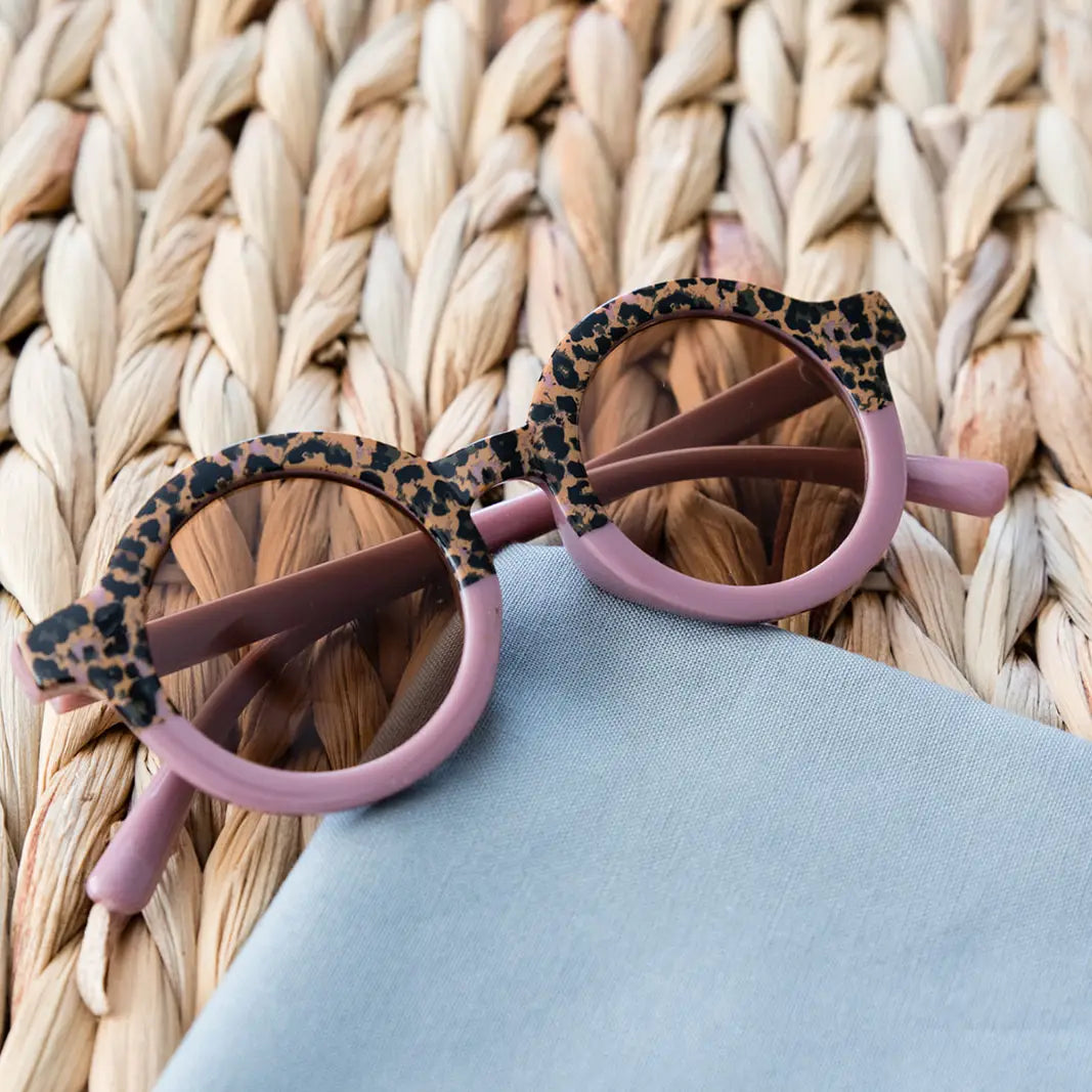 Toddler & Kid Retro Sunglasses - Purple Cheetah Babeehive Goods Lil Tulips